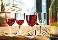 Plastic wine goblets